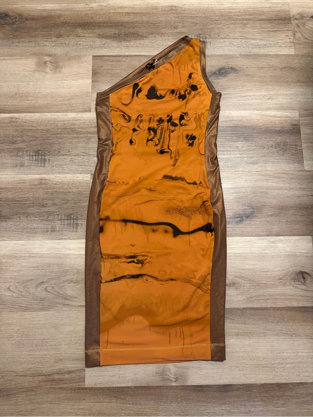 Jean Paul Gaultier Soleil Dress Small Stretch Bodycon Abstract Acid Drip Print
